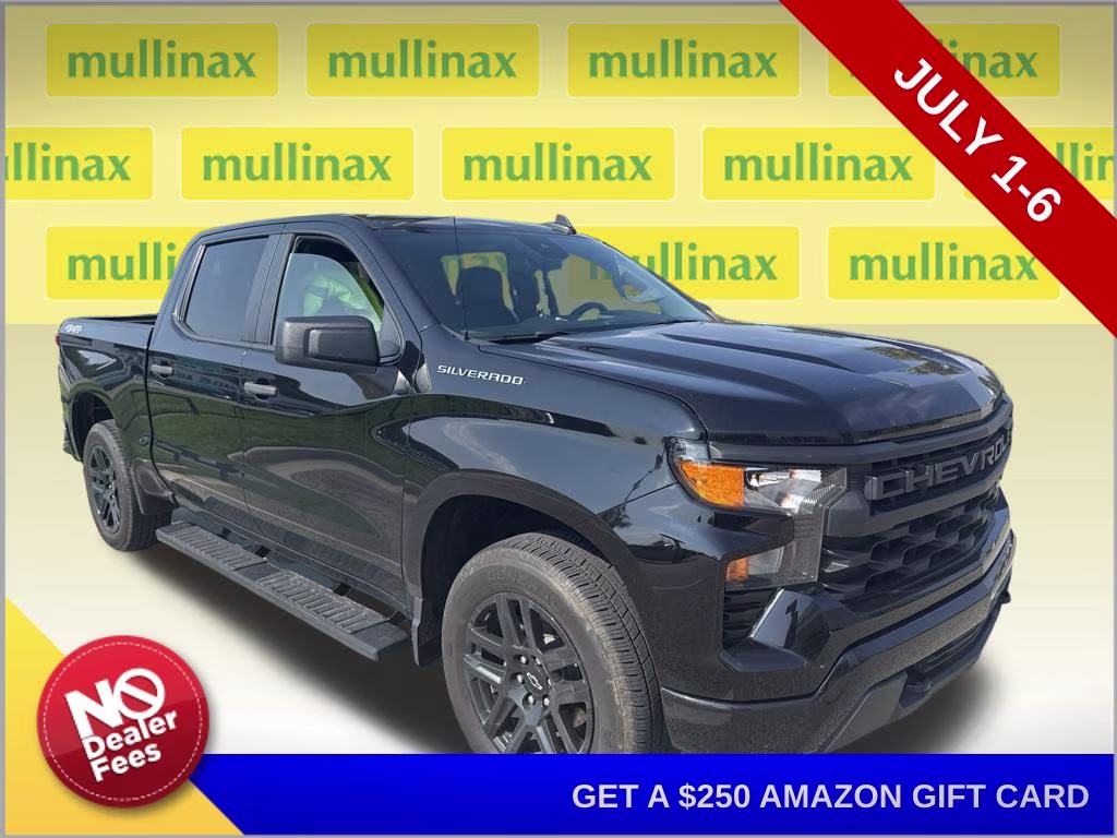 2024 Black Chevrolet Silverado 1500 Custom 4X4 Truck