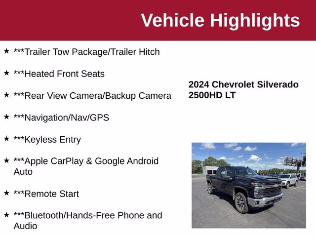 2024 Black Chevrolet Silverado 2500HD LT 4X4 Truck