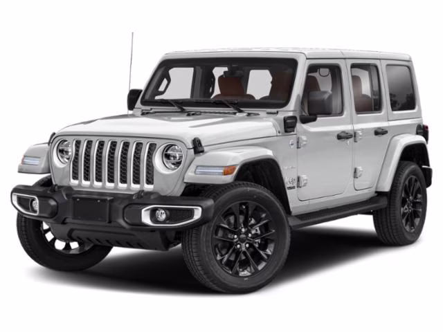 2022 White Jeep Wrangler 4xe Unlimited Sahara 4XE 4X4 Crossover