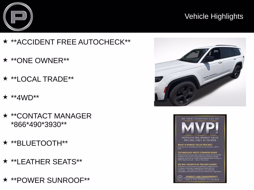 2021 Bright White Clearcoat Jeep Grand Cherokee L Altitude 4X4 SUV