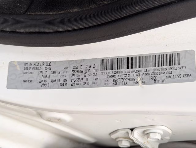 2019 Bright White Clearcoat Ram 1500 Big Horn 4X4 Truck