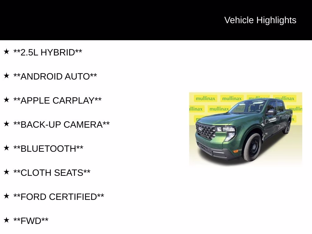 2025 Green Ford Maverick XL FWD Truck