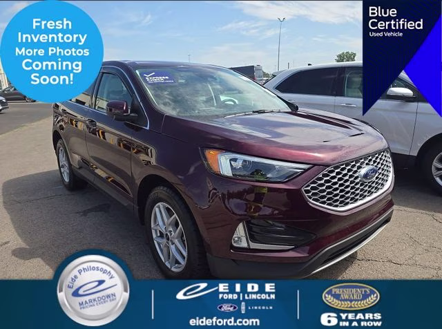 2024 Burgundy Velvet Metallic Tinted Clearcoat Ford Edge SEL AWD SUV