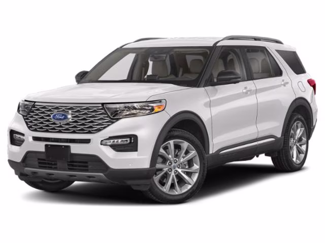 2023 Star White Metallic Tri-Coat Ford Explorer Platinum 4X4 SUV