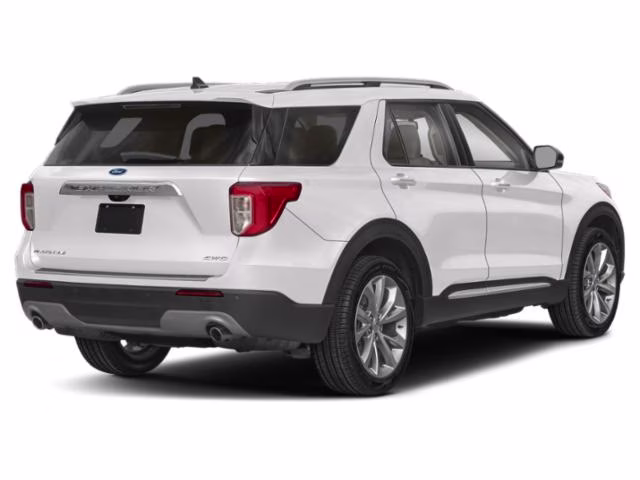 2023 Star White Metallic Tri-Coat Ford Explorer Platinum 4X4 SUV