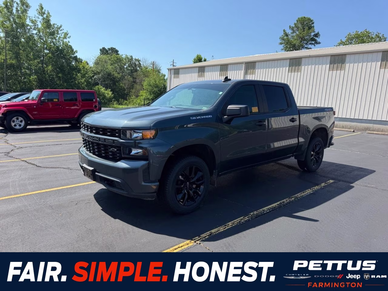 2020 Shadow Gray Metallic Chevrolet Silverado 1500 4WD Custom Crew Cab 4X4 Truck