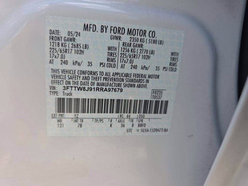 2024 Oxford White Ford Maverick XLT AWD Truck