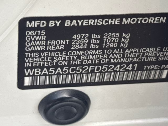2015 White Metallic BMW 5 Series RWD Sedan