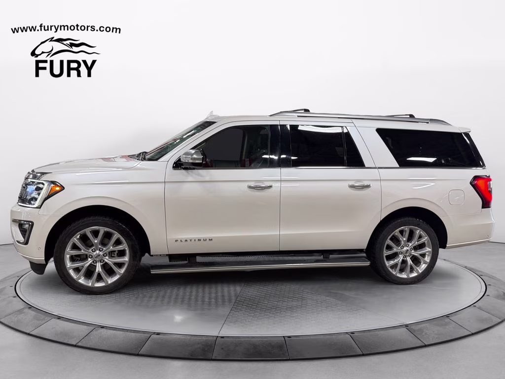 2018 White Platinum Clearcoat Metallic Ford Expedition Max Platinum w/Drivers Assistance & Heavy Duty Tow Pkg 4X4 SUV