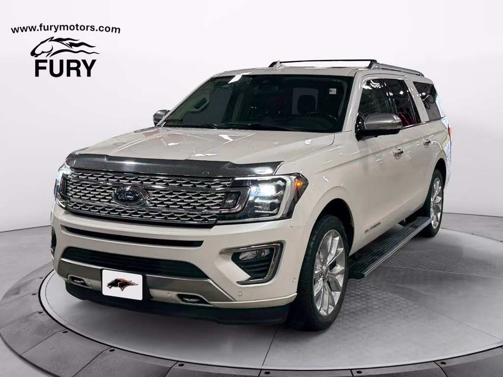 2018 White Platinum Clearcoat Metallic Ford Expedition Max Platinum w/Drivers Assistance & Heavy Duty Tow Pkg 4X4 SUV