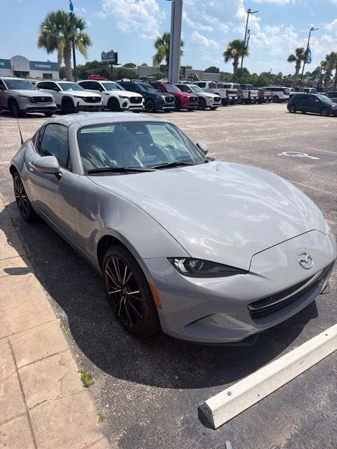 2025 Aero Gray Metallic Mazda MX-5 Miata RF Grand Touring RWD Convertible