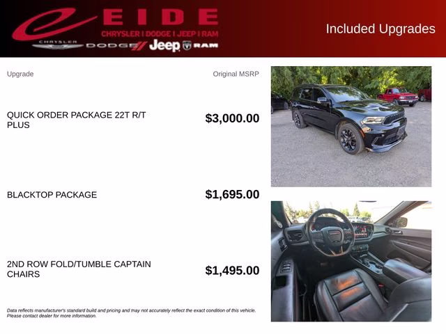 2024 DB Black Crystal Clearcoat Dodge Durango R/T Plus AWD SUV