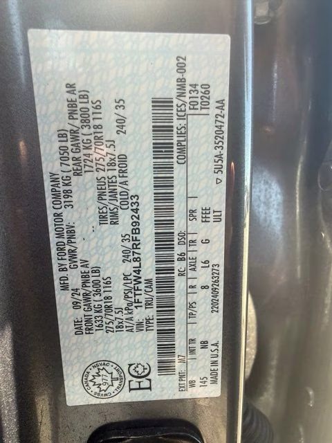 2024 Gray Ford F-150 Tremor 4X4 Truck