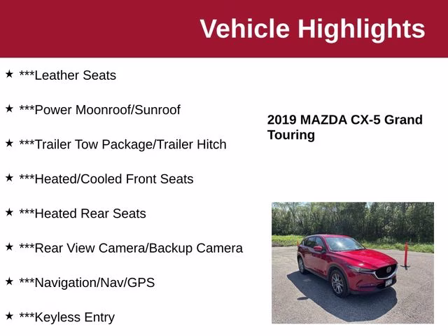 2019 Soul Red Crystal Metallic Mazda CX-5 Grand Touring AWD SUV