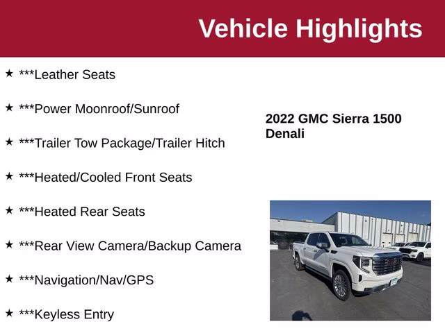 2022 White Frost Tricoat GMC Sierra 1500 Denali 4X4 Truck