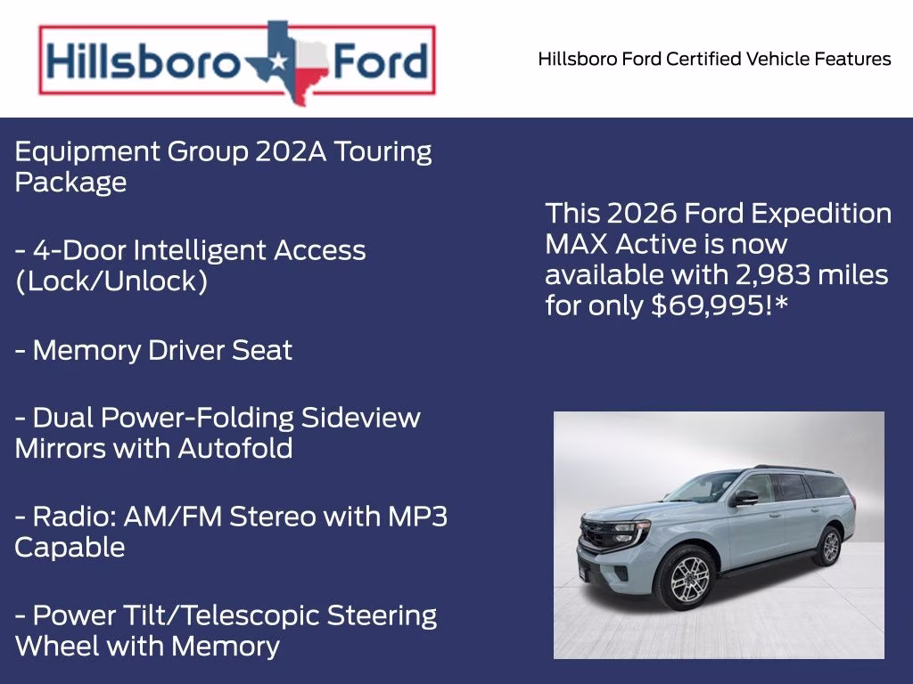 2026 Glacier Gray Metallic Tri-Coat Ford Expedition Max Active 4X4 SUV