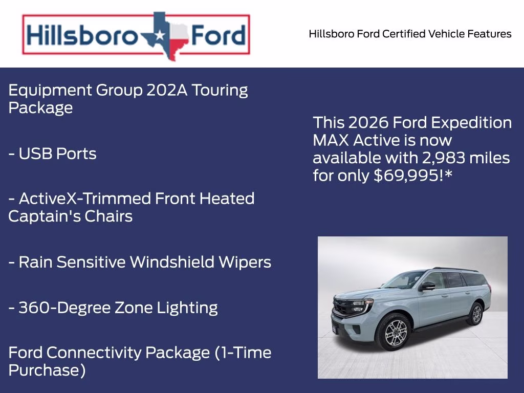 2026 Glacier Gray Metallic Tri-Coat Ford Expedition Max Active 4X4 SUV