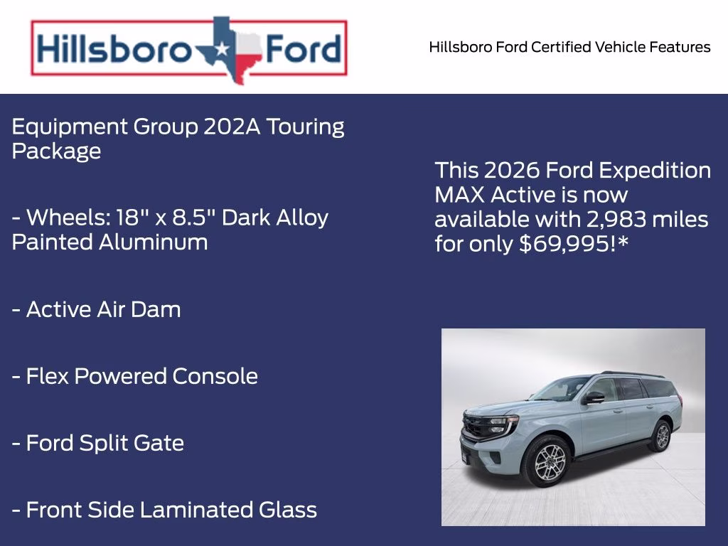 2026 Glacier Gray Metallic Tri-Coat Ford Expedition Max Active 4X4 SUV