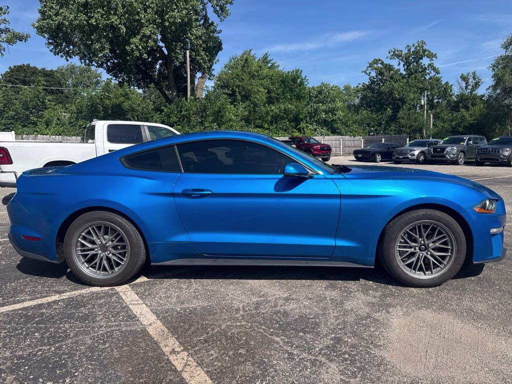 2019 Blue Ford Mustang EcoBoost Premium RWD Coupe
