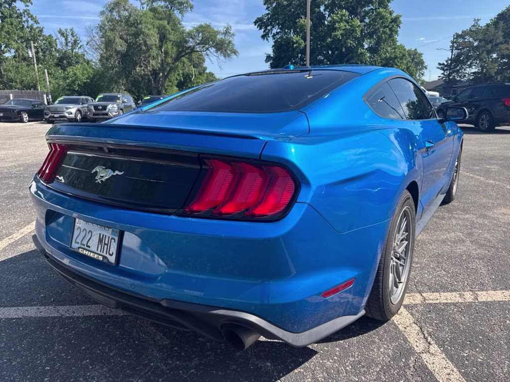 2019 Blue Ford Mustang EcoBoost Premium RWD Coupe
