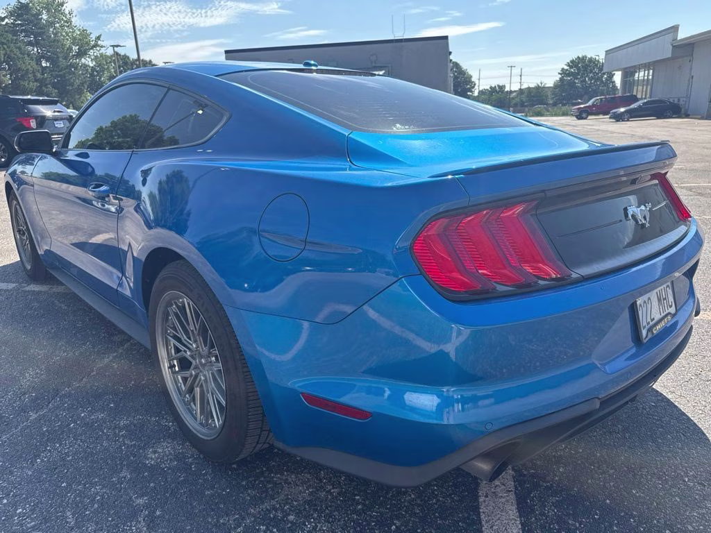 2019 Blue Ford Mustang EcoBoost Premium RWD Coupe