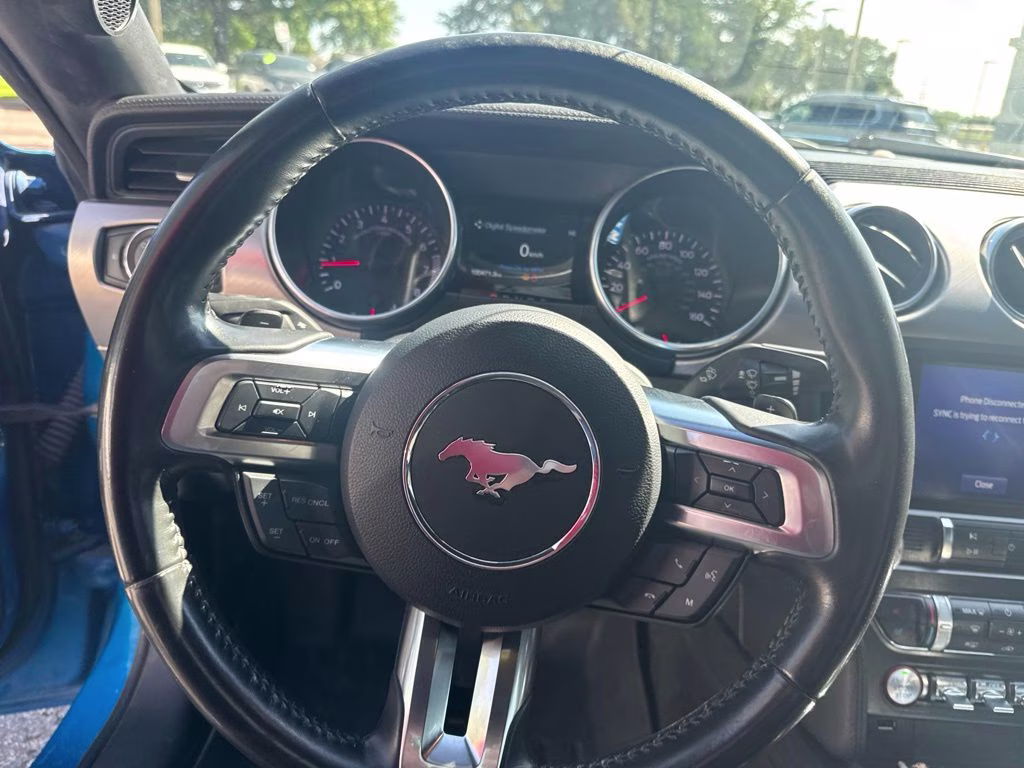 2019 Blue Ford Mustang EcoBoost Premium RWD Coupe