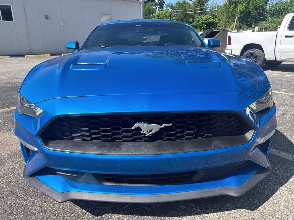2019 Blue Ford Mustang EcoBoost Premium RWD Coupe