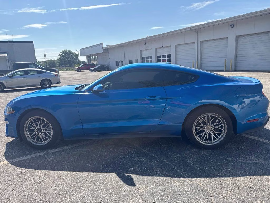 2019 Blue Ford Mustang EcoBoost Premium RWD Coupe