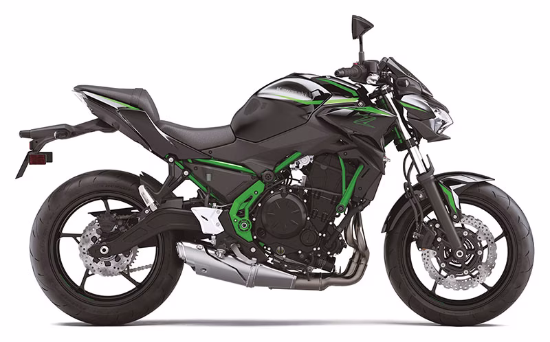 2025 Metallic Spark Black / Green Kawasaki Z650 ABS Motorcycle