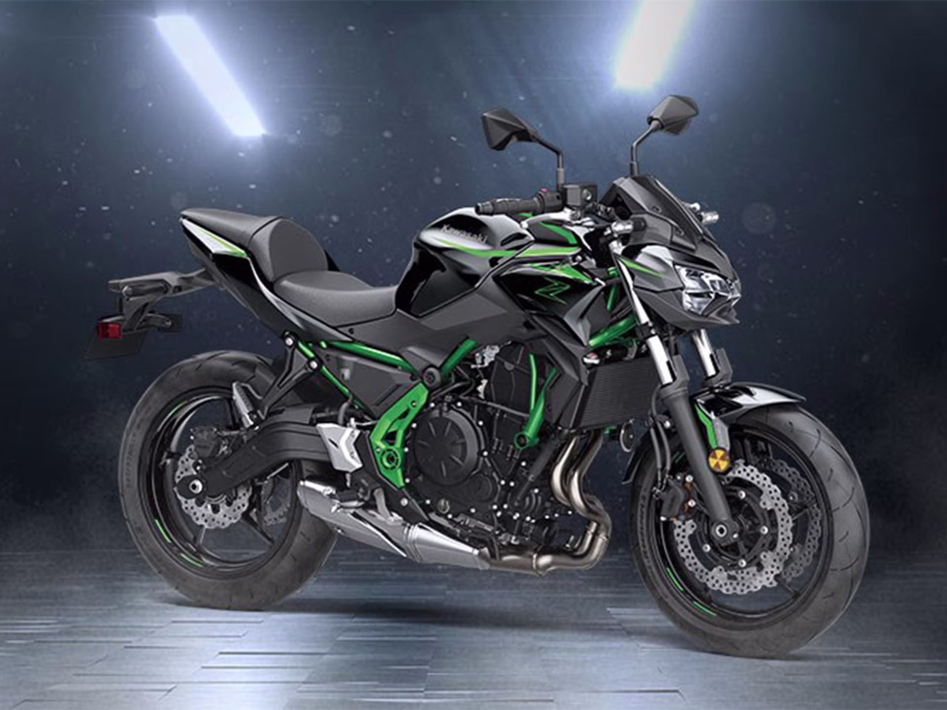 2025 Metallic Spark Black / Green Kawasaki Z650 ABS Motorcycle
