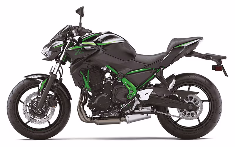 2025 Metallic Spark Black / Green Kawasaki Z650 ABS Motorcycle