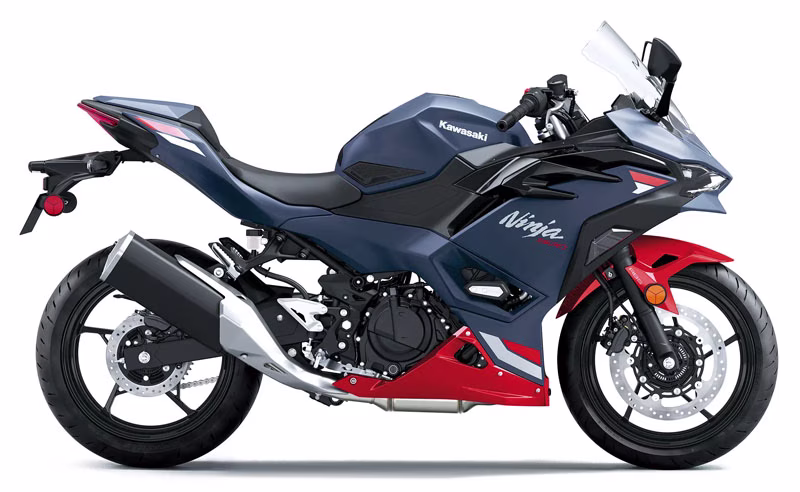 2026 Metallic Matte Twilight Blue / Candy Persimmon Red Kawasaki Ninja 500 SE ABS Motorcycle