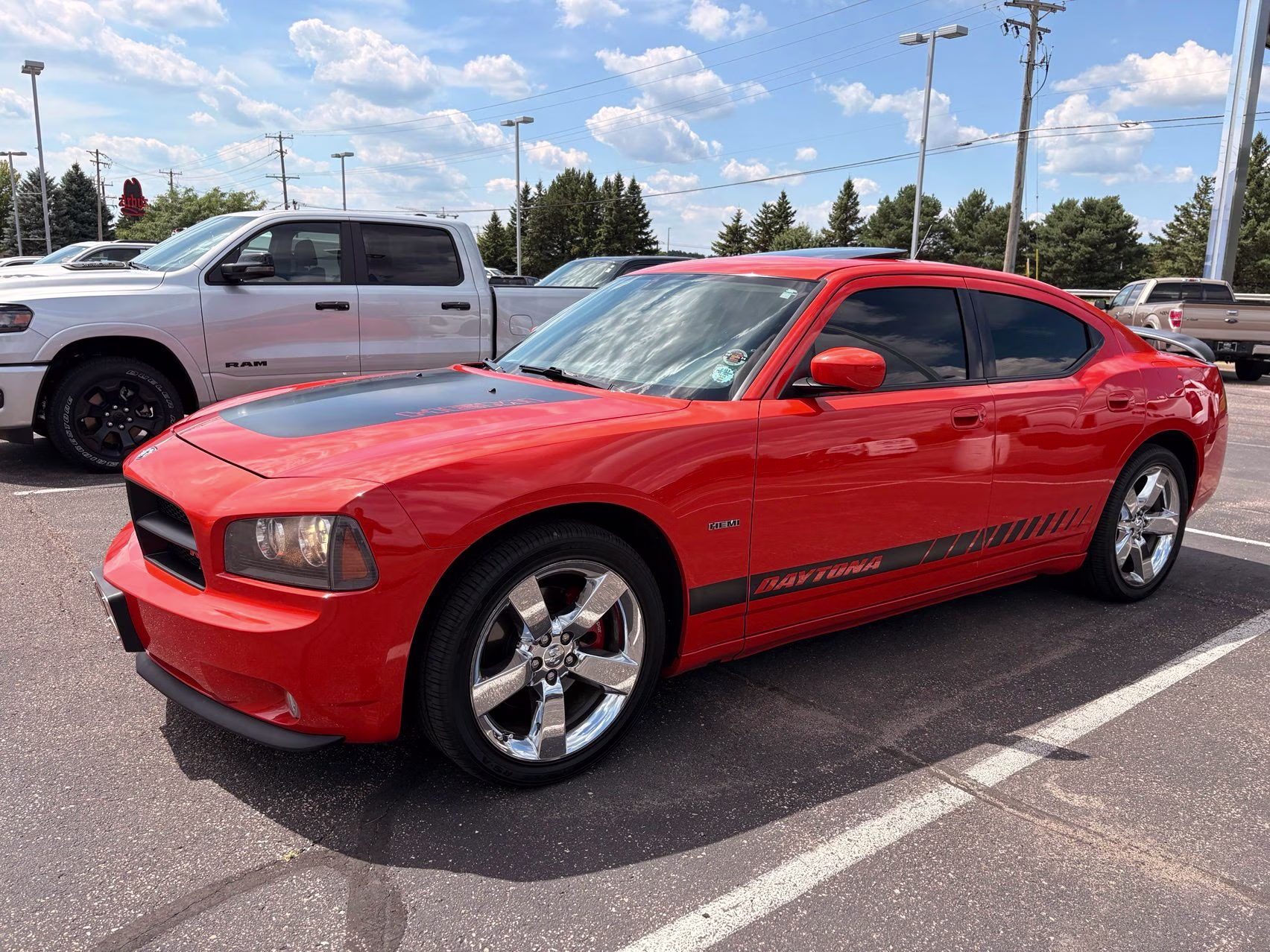 2008 Hemi Orange Pearl Coat Dodge Charger R/T RWD Sedan