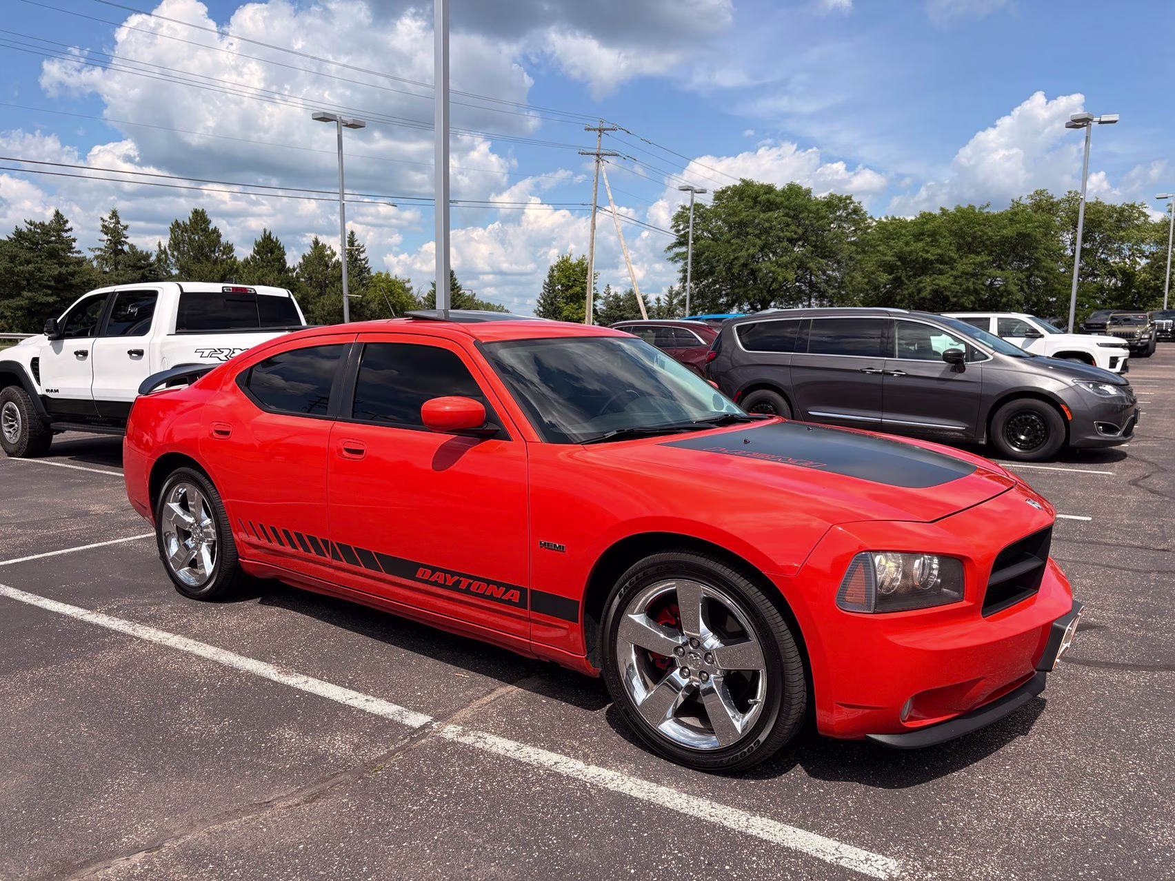 2008 Hemi Orange Pearl Coat Dodge Charger R/T RWD Sedan