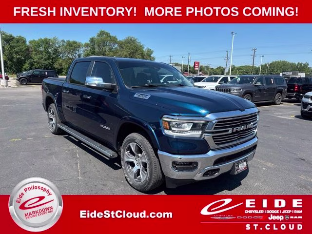 2022 Patriot Blue Pearlcoat Ram 1500 Laramie 4X4 Truck