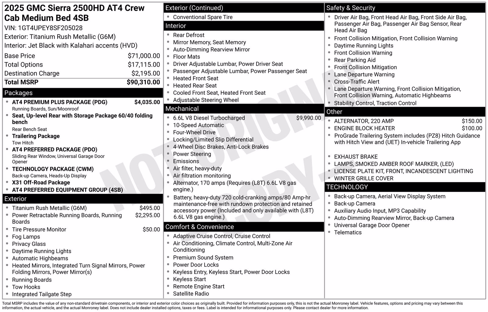 2025 Titanium GMC Sierra 2500HD AT4 4X4 Truck