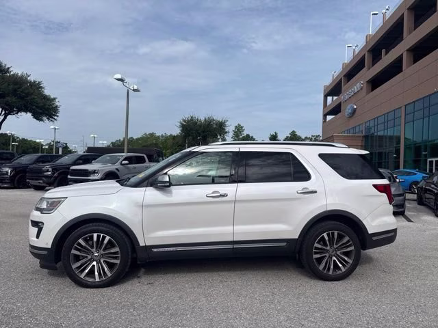 2019 White Platinum Metallic Tri-Coat Ford Explorer Platinum 4X4 SUV