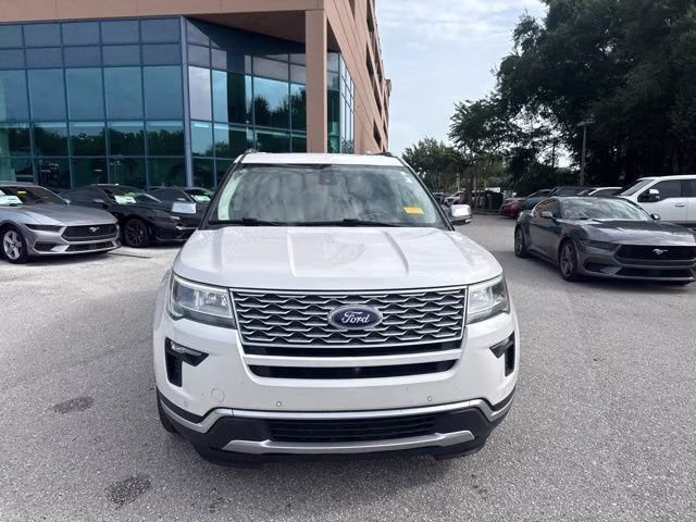 2019 White Platinum Metallic Tri-Coat Ford Explorer Platinum 4X4 SUV