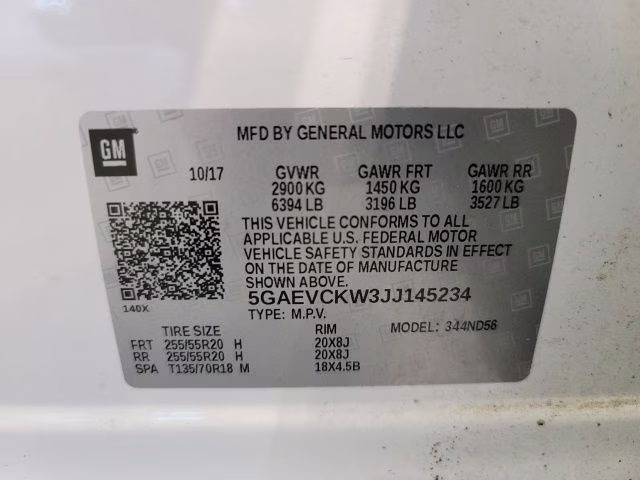 2018 White Frost Tricoat Buick Enclave Avenir AWD SUV