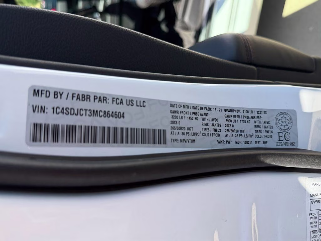 2021 White Knuckle Clearcoat Dodge Durango R/T AWD SUV