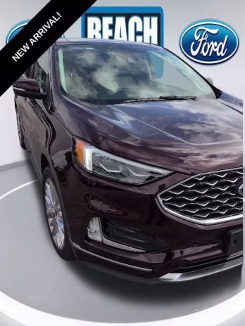 2024 Burgundy Velvet Metallic Tinted Clearcoat Ford Edge Titanium AWD SUV