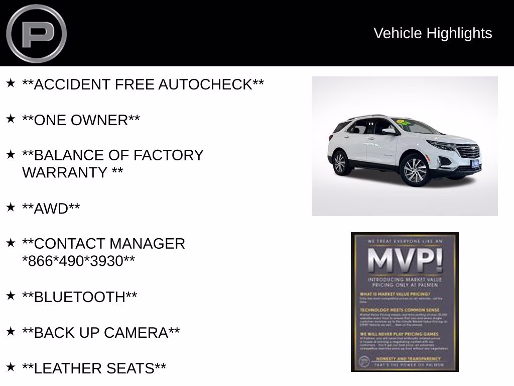 2023 Summit White Chevrolet Equinox Premier AWD SUV
