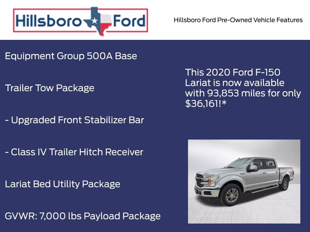 2020 Iconic Silver Metallic Ford F-150 Lariat 4X4 Truck