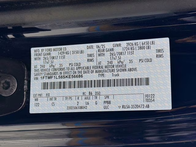 2025 Antimatter Blue Metallic Ford F-150 XL 4X4 Truck