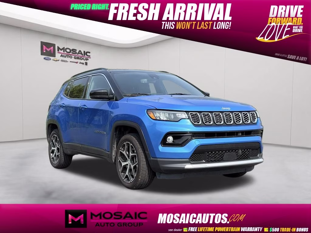 2024 Hydro Blue Pearlcoat Jeep Compass Limited 4X4 SUV