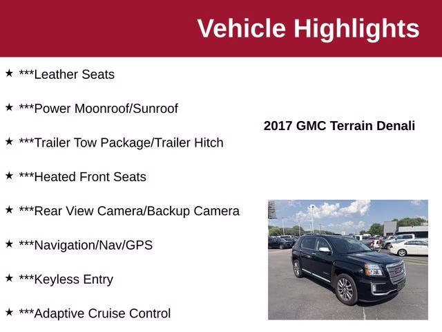 2017 Ebony Twilight Metallic GMC Terrain Denali AWD SUV