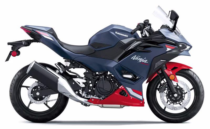 2026 Metallic Matte Twilight Blue / Candy Persimmon Red Kawasaki Ninja 500 SE ABS Motorcycle
