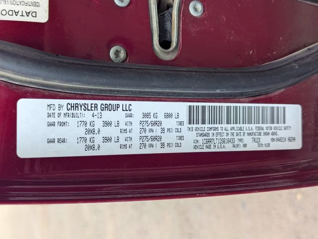 2013 Deep Cherry Red Crystal Pearlcoat Ram 1500 Big Horn 4X4 Truck
