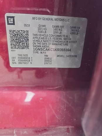 2019 Siren Red Tintcoat Chevrolet Tahoe LS RWD SUV