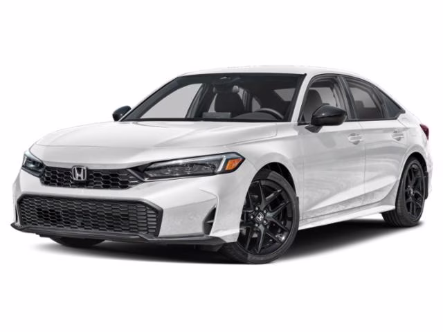 2025 White Honda Civic Sedan Sport FWD Sedan